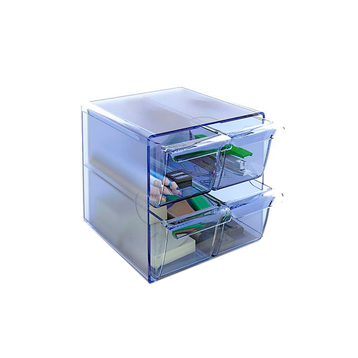 Archivo 2000 Archicubo 2000 Organizador Modular con 4 Cajones Plástico Azul Transparente 190x150x150 mm 1