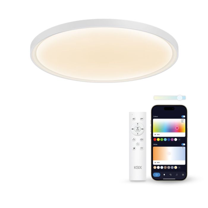 Plafón LED KSIX SmartLED KSIX Halo 2 Blanco Plástico 25 W (3000k - 6500k) (6500 K) 2 Plafón LED KSIX SmartLED KSIX Halo 2 Blanco Plástico 25 W (3000k - 6500k) (6500 K) 2