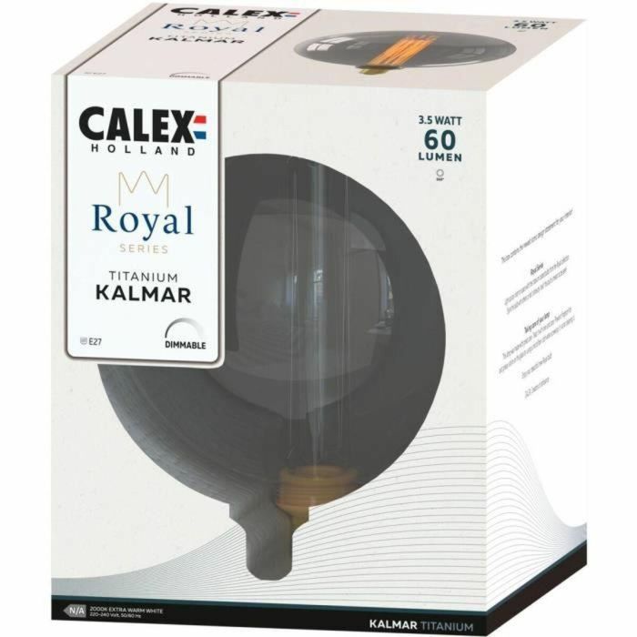 Bombilla LED E27 - CALEX - ROYAL KALMAR - Filamento - 3,5 W - 60 lm - 2000 K - Regulable - Titanio 2