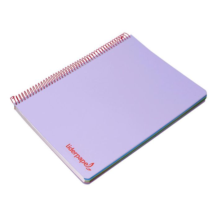 Cuaderno Espiral Liderpapel A5 Micro Wonder Tapa Plastico 120H 90 gr Cuadro 5 mm 5 Bandas 6 Taladros Color Violeta 5