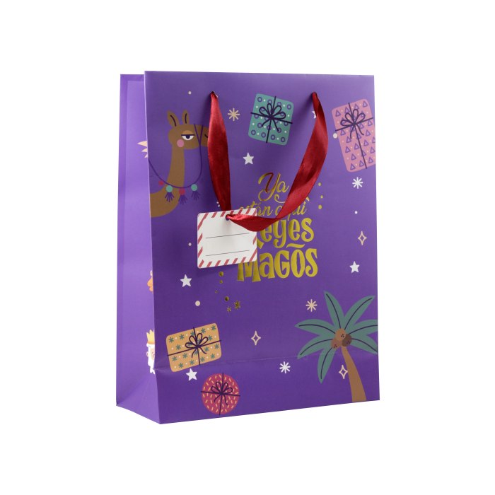 Bismark 333600 Bolsa de Papel para Reyes Magos M (27x12x37 cm) Foil con Tarjeta Colgante Colores Surtidos 2 Bismark 333600 Bolsa de Papel para Reyes Magos M (27x12x37 cm) Foil con Tarjeta Colgante Colores Surtidos 2