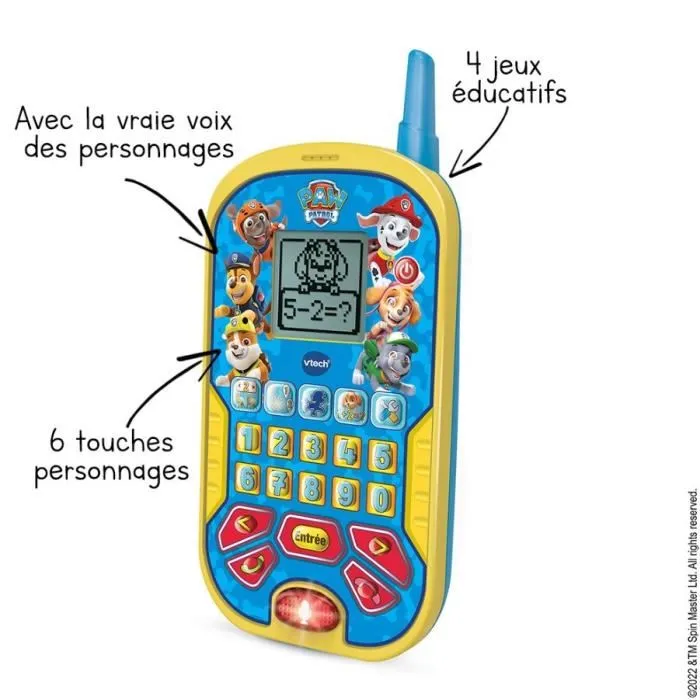 Vtech Paw Patrol El Smartphone Educativo Azul Idioma Francés para Niños con Actividades Lúdicativas de Números, Lógica y Más 2