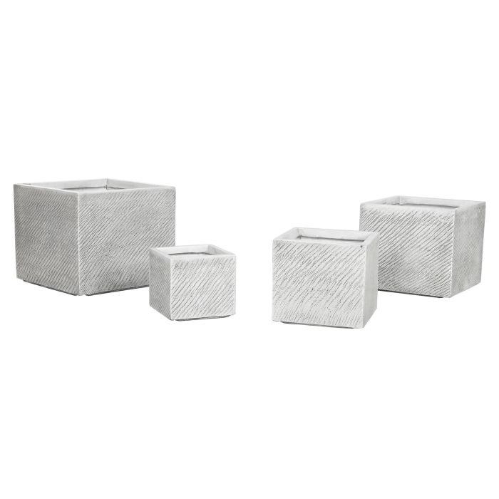 Macetero Terraza Y Jardin DKD Home Decor Gris 37 x 31.5 x 37 cm Set de 4 3 Macetero Terraza Y Jardin DKD Home Decor Gris 37 x 31.5 x 37 cm Set de 4 3