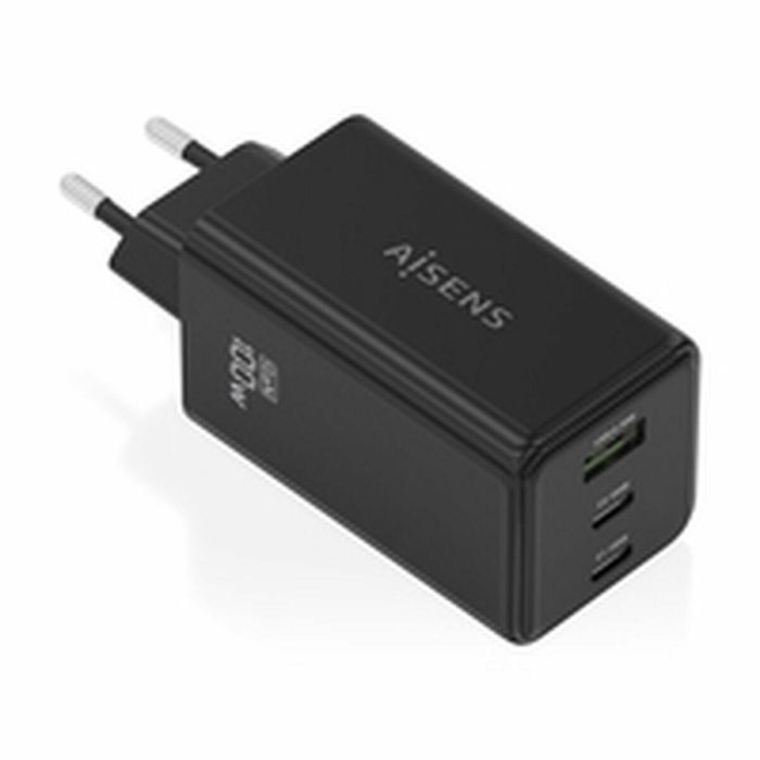 AISENS ASCH-100W3P052-BK Cargador GaN 100W 3 Puertos (2 USB-C, 1 USB-A) Carga Rápida Power Delivery Universal Negro 10 AISENS ASCH-100W3P052-BK Cargador GaN 100W 3 Puertos (2 USB-C, 1 USB-A) Carga Rápida Power Delivery Universal Negro 10