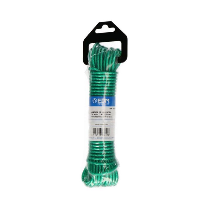 Edm Cuerda Plástico Revestido PVC Tendedero 3,8 mm x 25 m Verde Edm Cuerda Plástico Revestido PVC Tendedero 3,8 mm x 25 m Verde