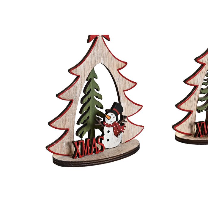 DKD Home Decor Decoración Colgante de Navidad Tradicional con Forma de Árbol de Madera en Colores Natural y Rojo (Set de 2 Unidades) - Medidas 6x14x18 cm 1 DKD Home Decor Decoración Colgante de Navidad Tradicional con Forma de Árbol de Madera en Colores Natural y Rojo (Set de 2 Unidades) - Medidas 6x14x18 cm 1