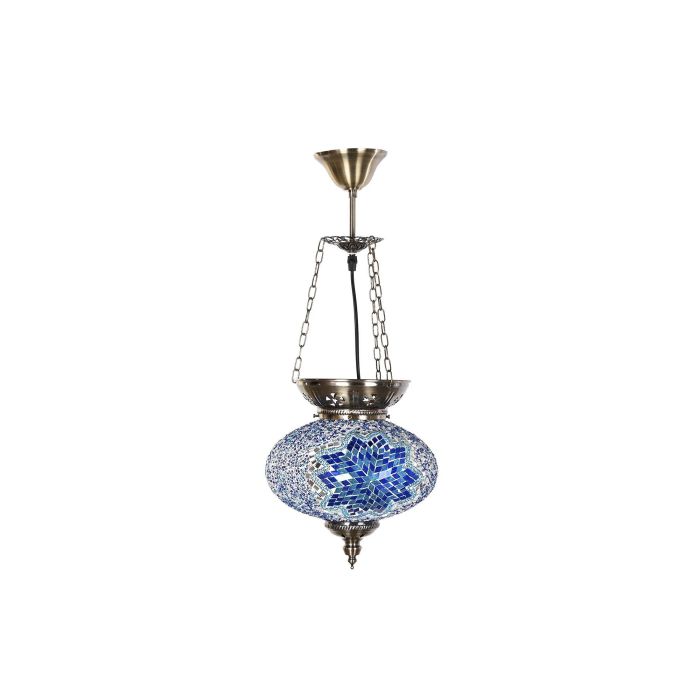 DKD Home Decor Lámpara de Techo Árabe Multicolor Mosaico en Metal y Cristal E27 25x40x25 cm (2 Unidades) 4 DKD Home Decor Lámpara de Techo Árabe Multicolor Mosaico en Metal y Cristal E27 25x40x25 cm (2 Unidades) 4
