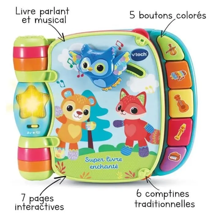 VTECH BABY Libro Super Encantado de Gatitos Bebé Azul - Libro Parlante y Musical para 6-36 Meses con Canciones y Sonidos 5 VTECH BABY Libro Super Encantado de Gatitos Bebé Azul - Libro Parlante y Musical para 6-36 Meses con Canciones y Sonidos 5