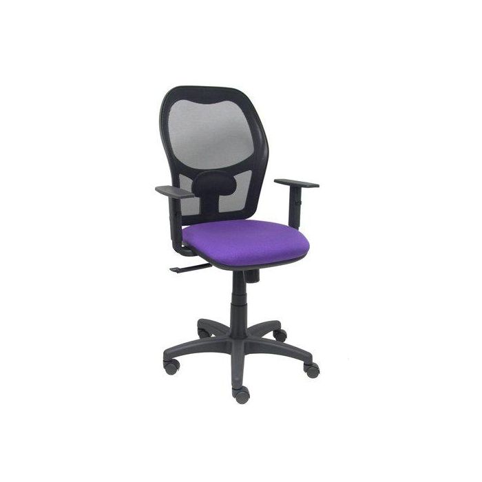 Silla Piqueras Y Crespo Alocen Brazos Regulables Mecanismo Sincro Refuerzo Lumbar Ruedas Nylon Respaldo Malla Negra Transpirable Y Asiento Tapizado Bali Lila