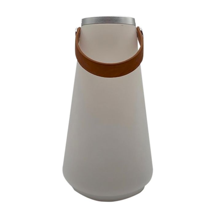DKD Home Decor Lámpara de Sobremesa USB Recargable para Terraza Jardín Exterior 2000mAh PE PU Blanco Marrón 13.5x13.5x23 cm 1 DKD Home Decor Lámpara de Sobremesa USB Recargable para Terraza Jardín Exterior 2000mAh PE PU Blanco Marrón 13.5x13.5x23 cm 1