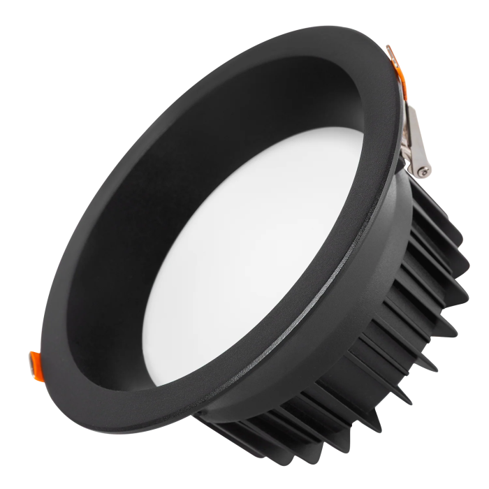 Foco Downlight Circular LED 20W 2000 Lm 3000K Anti-Deslumbrante UGR19 Negro Aluminio Policarbonato 1