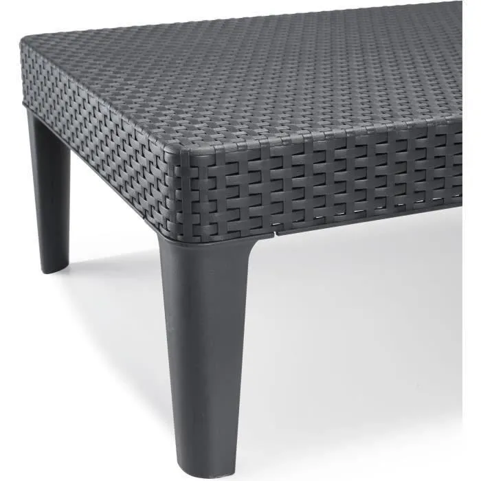 Tumbona ALLIBERT JAIPUR - 4 posiciones - Imitación de resina tejida - Grafito 4 Tumbona ALLIBERT JAIPUR - 4 posiciones - Imitación de resina tejida - Grafito 4