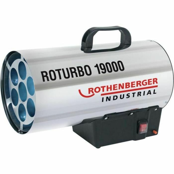 Rothenberger Roturbo 19000 - Generador de Aire Caliente Móvil a Gas, Encendido Automático, 160m³, Secado y Calefacción para Talleres/Obras, Plateado