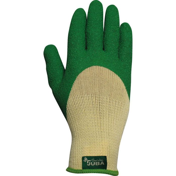 Juba Guantes de Jardinería Poliéster/Látex recubierto hasta medio dorso, para rosales y malezas, color Verde, Talla 8 2 Juba Guantes de Jardinería Poliéster/Látex recubierto hasta medio dorso, para rosales y malezas, color Verde, Talla 8 2