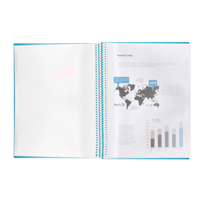 Liderpapel Carpeta Escaparate con Espiral, 40 Fundas, Polipropileno, Din A4, Azul 4