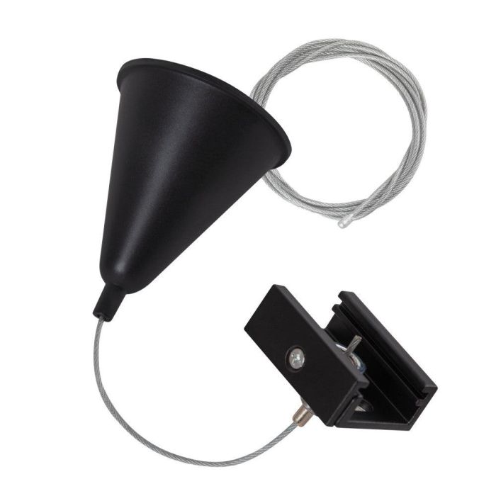 Kit de Suspensión para Carril Trifásico 1 Metro Negro con Cable de Acero Regulable HO-SUS-T-N 0 Kit de Suspensión para Carril Trifásico 1 Metro Negro con Cable de Acero Regulable HO-SUS-T-N 0
