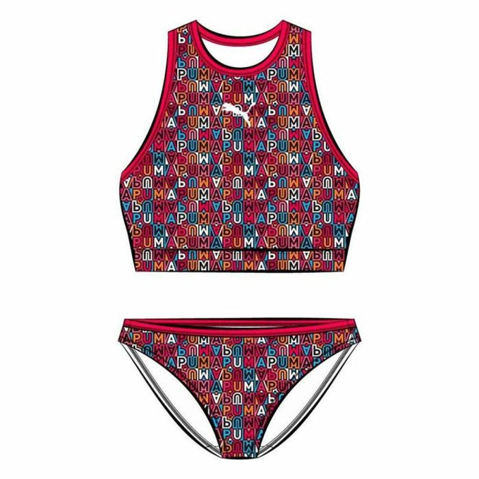 Bikini-Braga Para Niñas Puma Printed Set Rojo 4