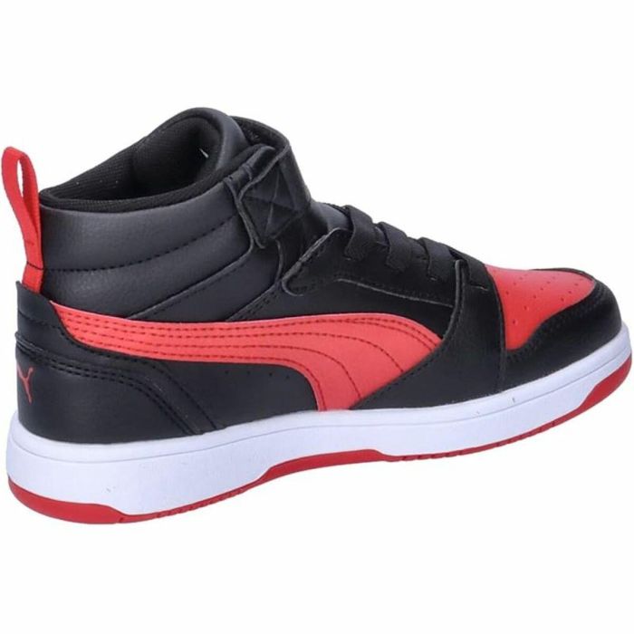 Zapatillas Deportivas Infantiles Puma Rebound V6 Mid Negro Rojo