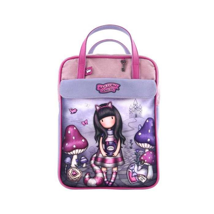 Mochila Gorjuss Cheshire cat Rosa Morado (27 x 10 x 37 cm)