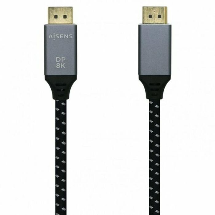 AISENS - CABLE DISPLAYPORT V1.4 8K@60HZ, DP/M-DP/M, GRIS/NEGRO, 2.0M