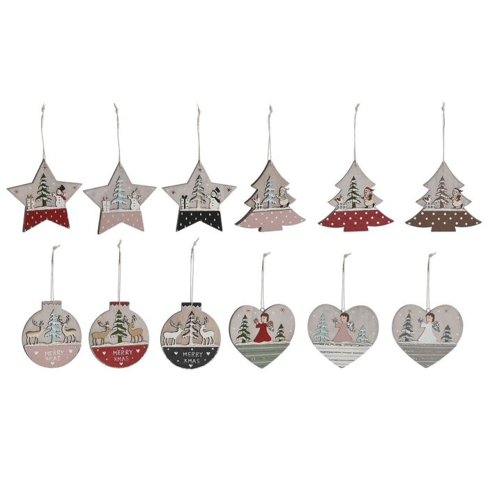 Decoracion Colgante Navidad Tradicional DKD Home Decor Rosa Rojo 1.5 x 9 x 23 cm Set de 6 (4 Unidades) 1 Decoracion Colgante Navidad Tradicional DKD Home Decor Rosa Rojo 1.5 x 9 x 23 cm Set de 6 (4 Unidades) 1