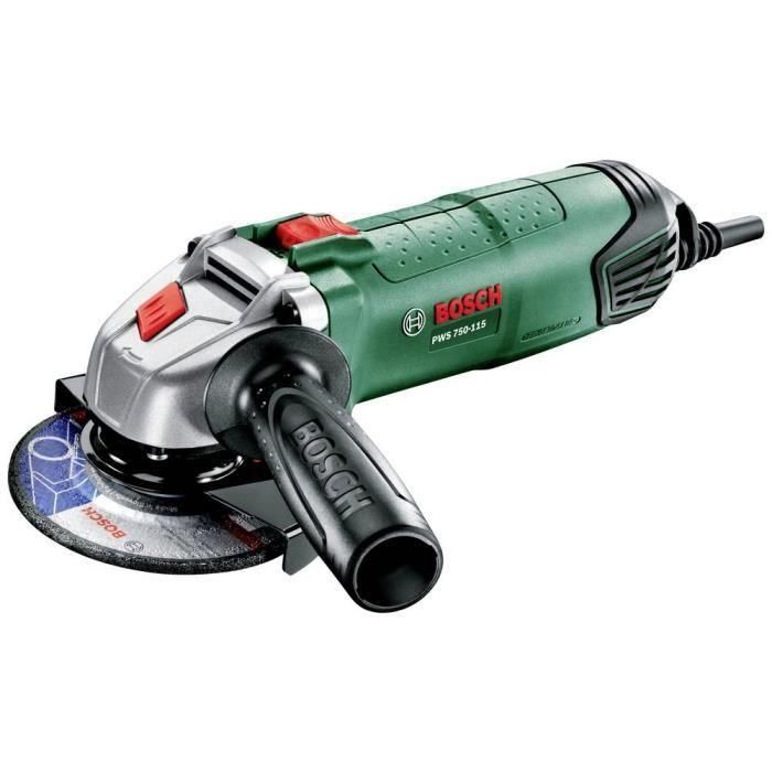 Bosch UniversalGrind 750-115 Amoladora angular, 750W, disco 11.5 cm, 12000 RPM, motor sin escobillas