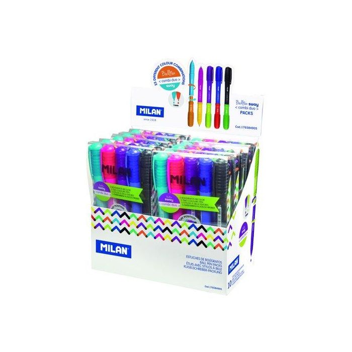 Boligrafo Milan Retractil Sway Combi Duo Estuche De 5 Expositor De 10