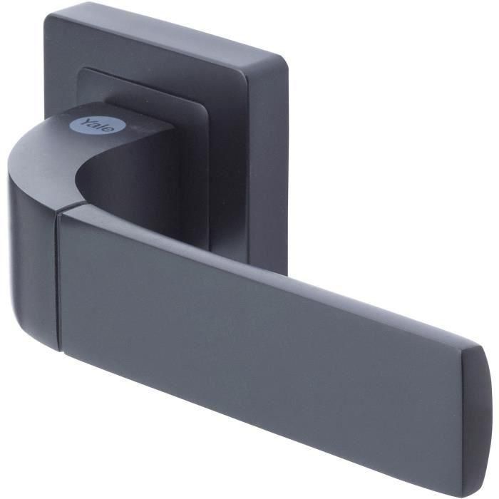 Yale YPP7-B-PC Tirador de puerta cuadrado 7 negro, modelo Bologna, para paso de llave