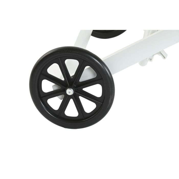 DKD Home Decor Tumbona Terraza Y Jardin Reclinable Con Ruedas Blanco 64 x 97 x 187.5 cm