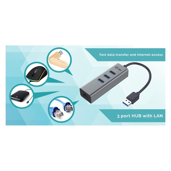 Hub USB i-Tec U3METALG3HUB 8