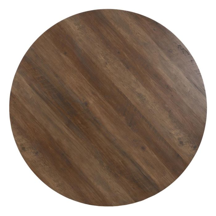 Mesa Comedor Marrón-Negro Dm-Metal Salón 120 X 120 X 75 cm