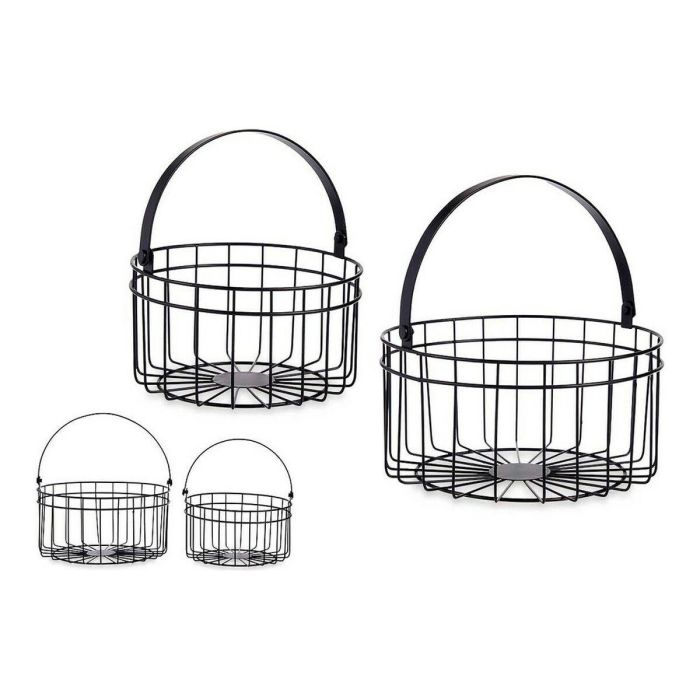 Cesta Negro Metal 25 x 27 x 25 cm (2 pcs) 1 Cesta Negro Metal 25 x 27 x 25 cm (2 pcs) 1