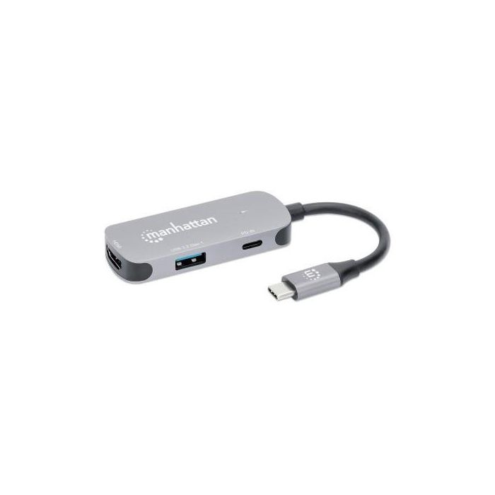 MANHATTAN Adaptador USB-C a HDMI 3 en 1 con Suministro de Energía hasta 100W y Resolución 4K 3 MANHATTAN Adaptador USB-C a HDMI 3 en 1 con Suministro de Energía hasta 100W y Resolución 4K 3