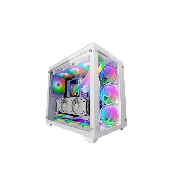 Mars Gaming MCV3W Caja Gaming Torre Premium XXL E-ATX Blanca con Doble Cristal Templado, Estructura Modular y Refrigeración Líquida Mars Gaming MCV3W Caja Gaming Torre Premium XXL E-ATX Blanca con Doble Cristal Templado, Estructura Modular y Refrigeración Líquida