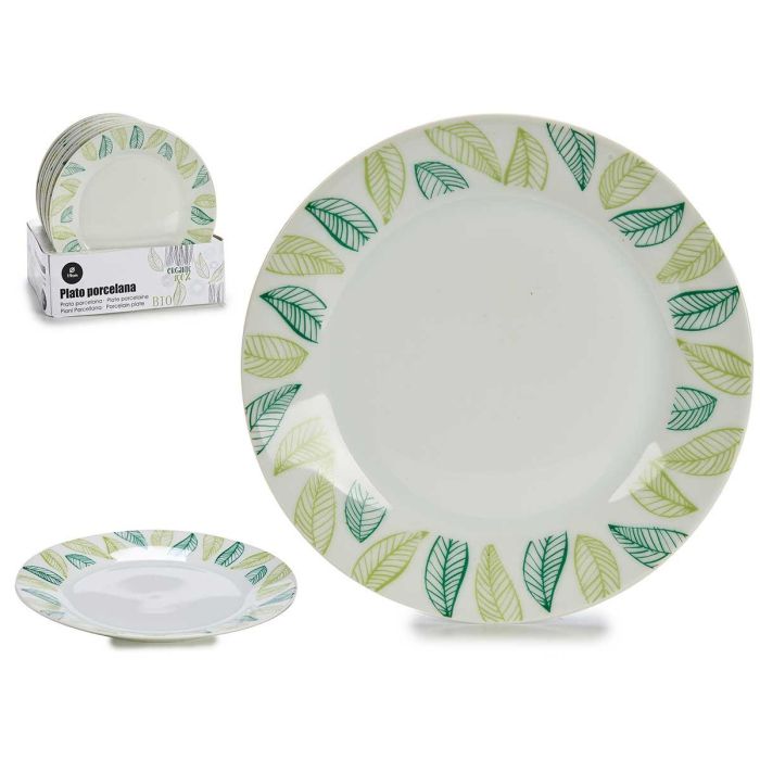 Plato Postre Porcelana 19 cm Hojas - Arte Regal (20 Unidades) Plato Postre Porcelana 19 cm Hojas - Arte Regal (20 Unidades)