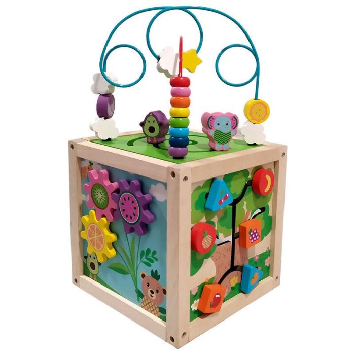 Cubo actividades sensoriales madera Frootimals 1 Cubo actividades sensoriales madera Frootimals 1