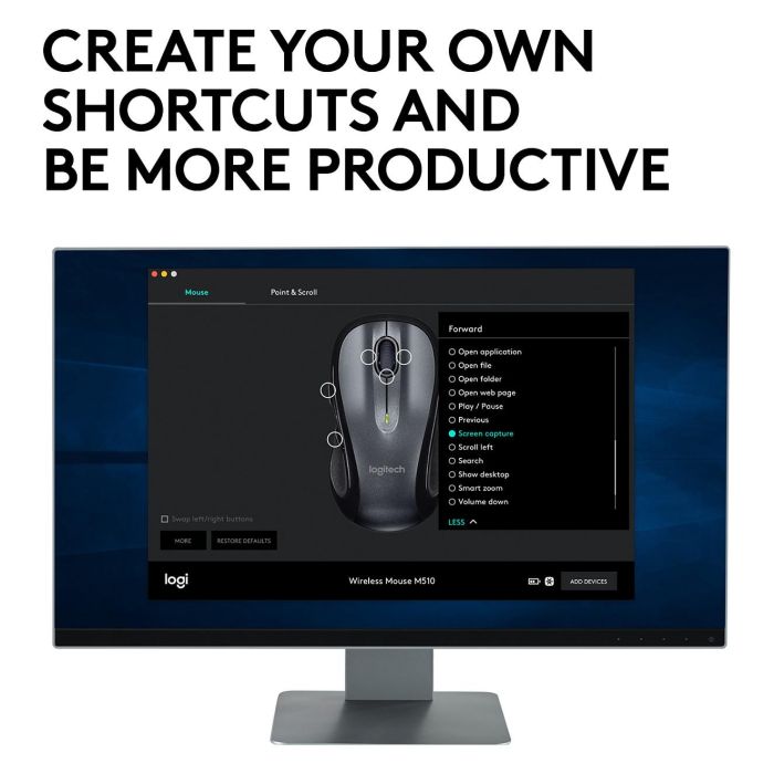 Logitech M510 Ratón Inalámbrico RF Láser Negro
