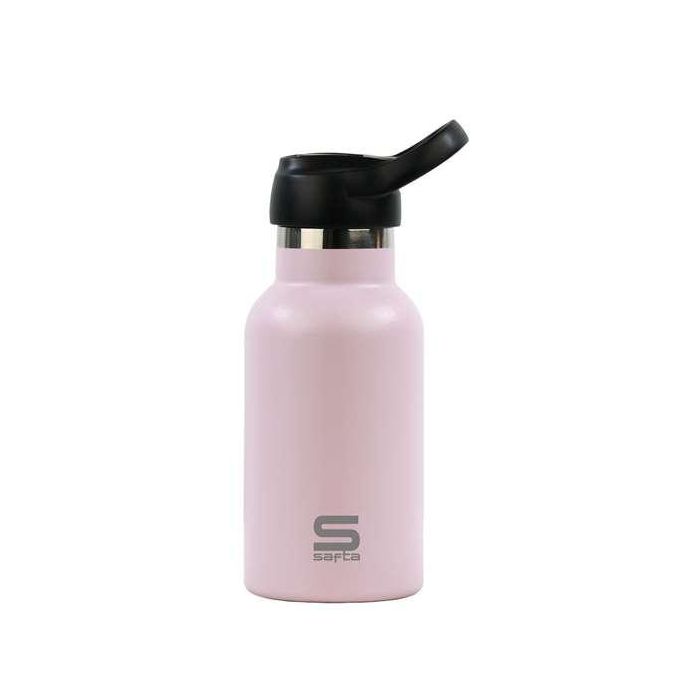 Botella Térmica Safta Rosa empolvado Rosa Silicona Acero Inoxidable