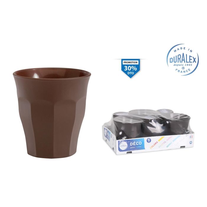 Duralex Vaso Picardie Marrón 9 cl, ø6.5 x 6.7 cm (48 Unidades)