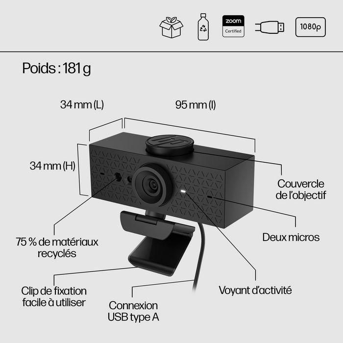 Webcam HP 620 FHD/ 1920 x 1080 Full HD 20 Webcam HP 620 FHD/ 1920 x 1080 Full HD 20