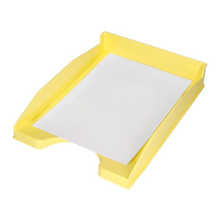 Bandeja Sobremesa Plastico Q-Connect Amarillo Pastel Opaco 240x70x340 mm 3