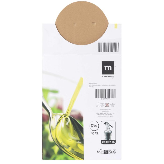Aceitera de vidrio 750 ml con tapón ABS Anna (12 Unidades) 4 Aceitera de vidrio 750 ml con tapón ABS Anna (12 Unidades) 4
