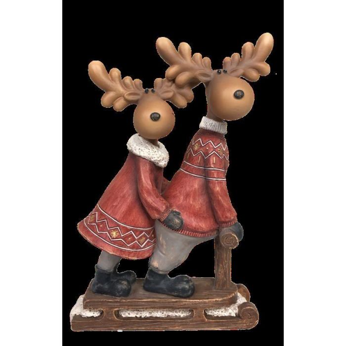 DKD Home Decor Figura Navidad Moderna de Resina | Diseño Reno | 4 Unidades Surtidas 6x18x13 cm 2