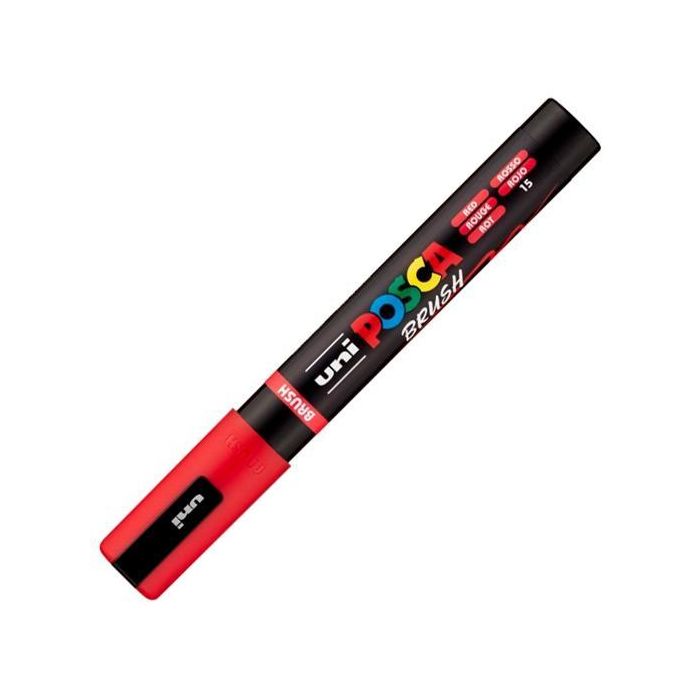 Posca Marcador Pc-5Br Brush Punta M Semiflexible Rojo