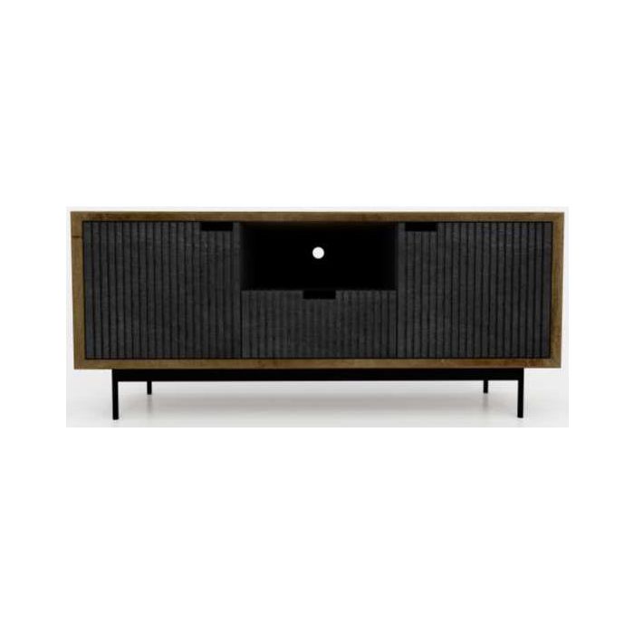 Mueble Tv DKD Home Decor Negro Marron 40 x 55 x 125 cm