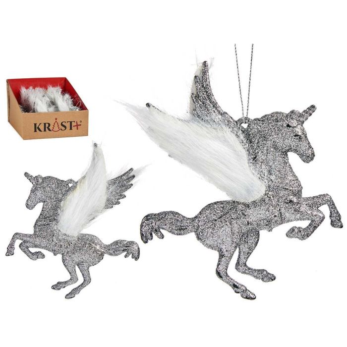 Adorno Árbol Navidad Unicornio Plateado Krist+ 13x13x2 cm (48 Unidades) Adorno Árbol Navidad Unicornio Plateado Krist+ 13x13x2 cm (48 Unidades)