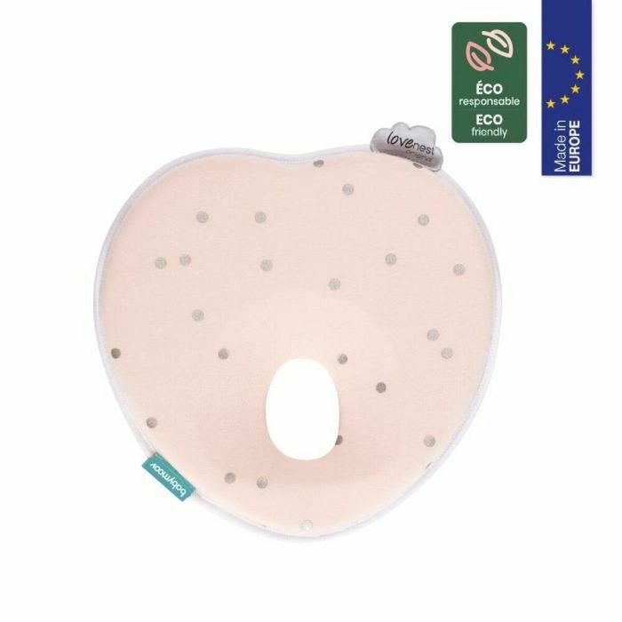 Babymoov Lovenest Soporte Ergonómico para Cabeza de Bebé Transpirable y Suave para Prevención de Plagiocefalia Color Pinky