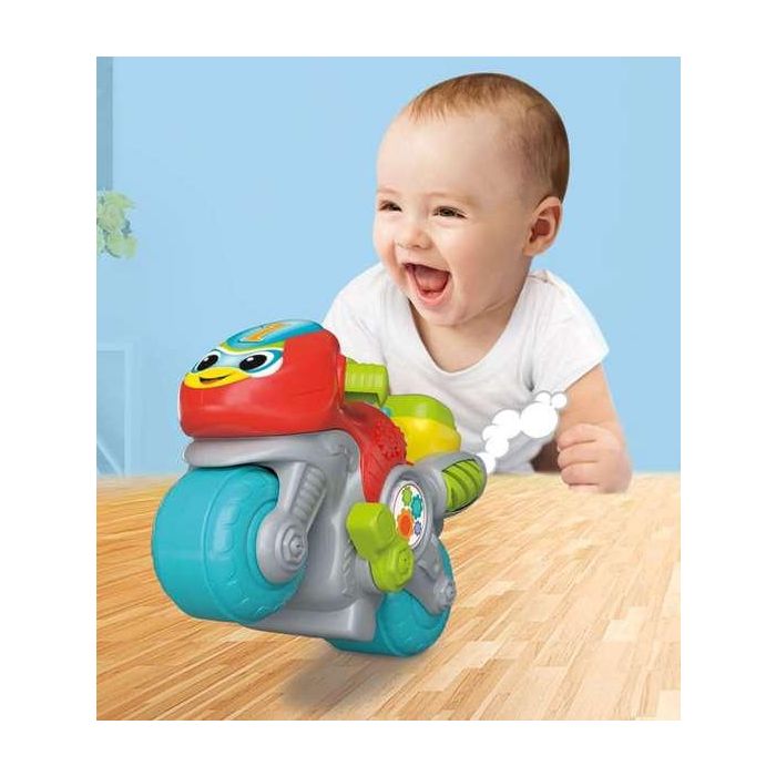 Clementoni Moto Mundial Marcial, Centro de Actividades Infantil Colorido, Sonidos, Edad 10 Meses, 30x21x13cm 4