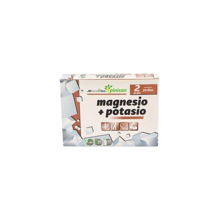 PINISAN Magnesio y Potasio Citrato con Vitamina B6 60 Comprimidos para Cansancio y Energía