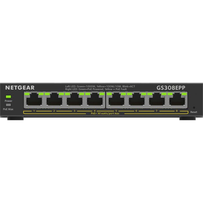 Netgear GS308EPP-100PES Switch Gestionado L2/L3 de 8 Puertos Gigabit Ethernet PoE+ Plus 1